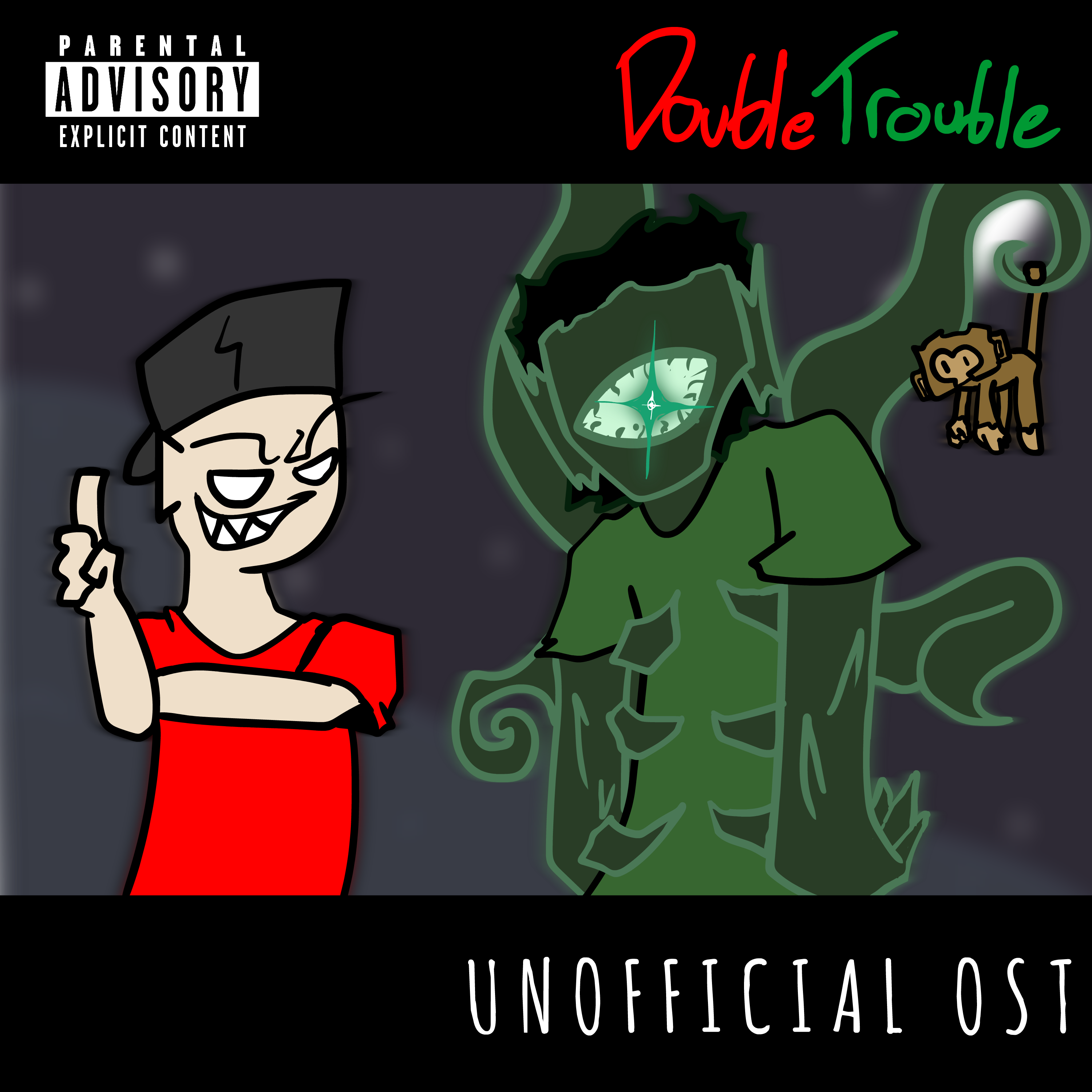 Album art of a Double Trouble cover made by me, Double Trouble 2023. Made on Adobe Animate